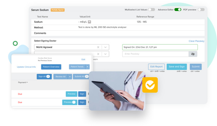 image of lims laboratory system dashboard automating the lab report approval process for accurate and timely result delivery