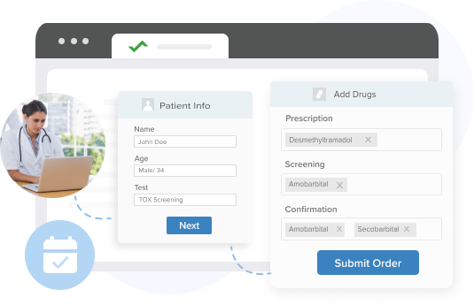 illustration showcasing the simplified toxicology order management process in toxicology lab software